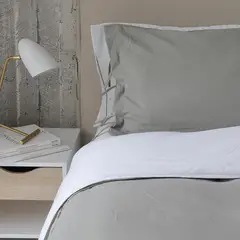CASA ALVARINHO - Cubreplumón Algodón 1,5 Plaza Taupé Stonewash