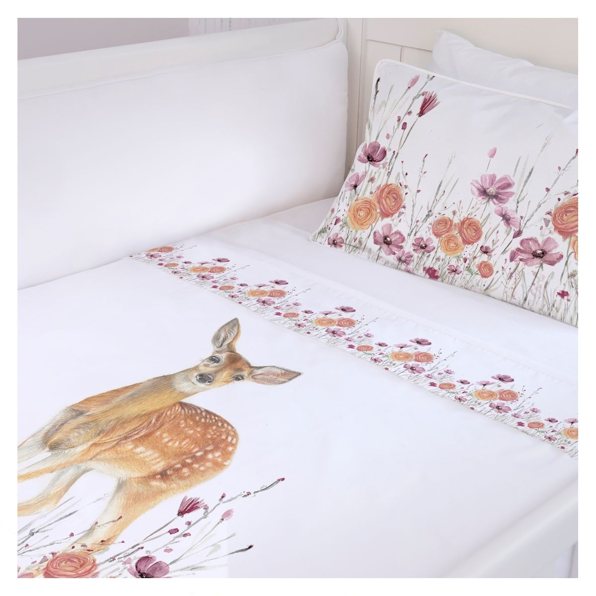 MARGARITA SCHEEL BY CASA ALVARINHO - Cubreplumón Cuna Bambi Florcitas