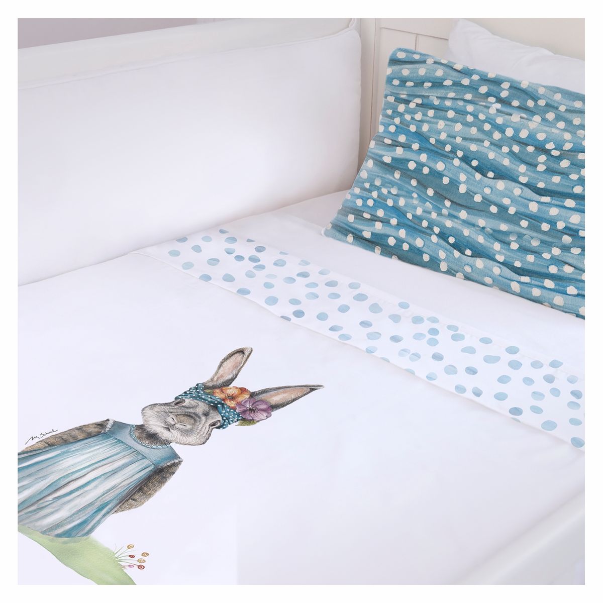 MARGARITA SCHEEL BY CASA ALVARINHO - Cubreplumón Cuna Coneja Flora