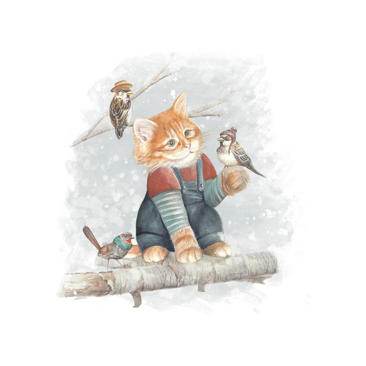 MARGARITA SCHEEL BY CASA ALVARINHO - Cubreplumón Cuna Gato y Sus Amigos