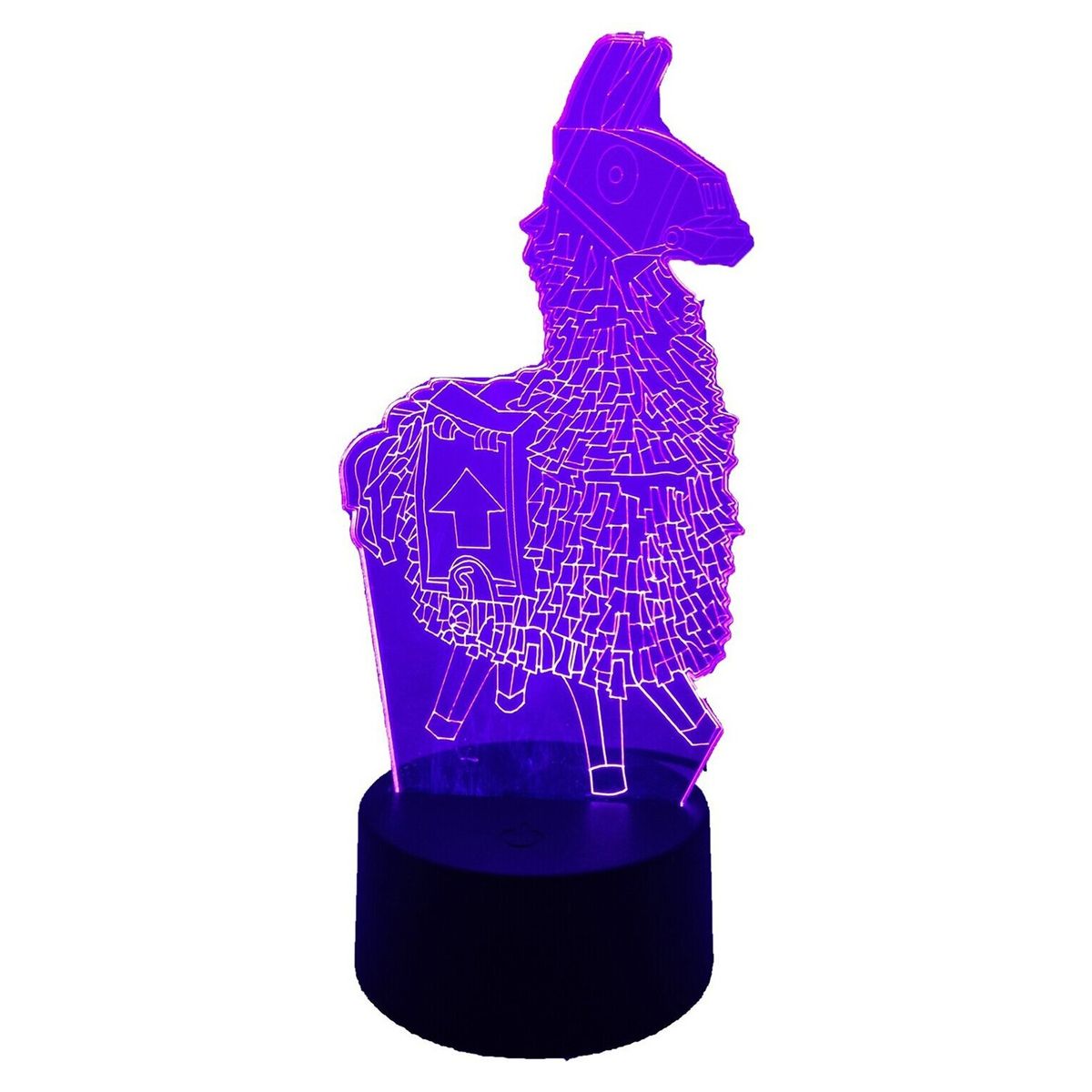 GENERICO - Lámpara 3D Llama De Fortnite Base Negra