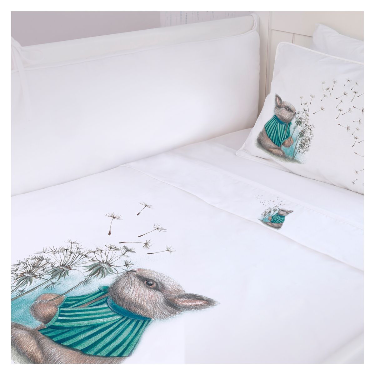 MARGARITA SCHEEL BY CASA ALVARINHO - Juego de Sábanas Moisés Conejo Pide Un Deseo