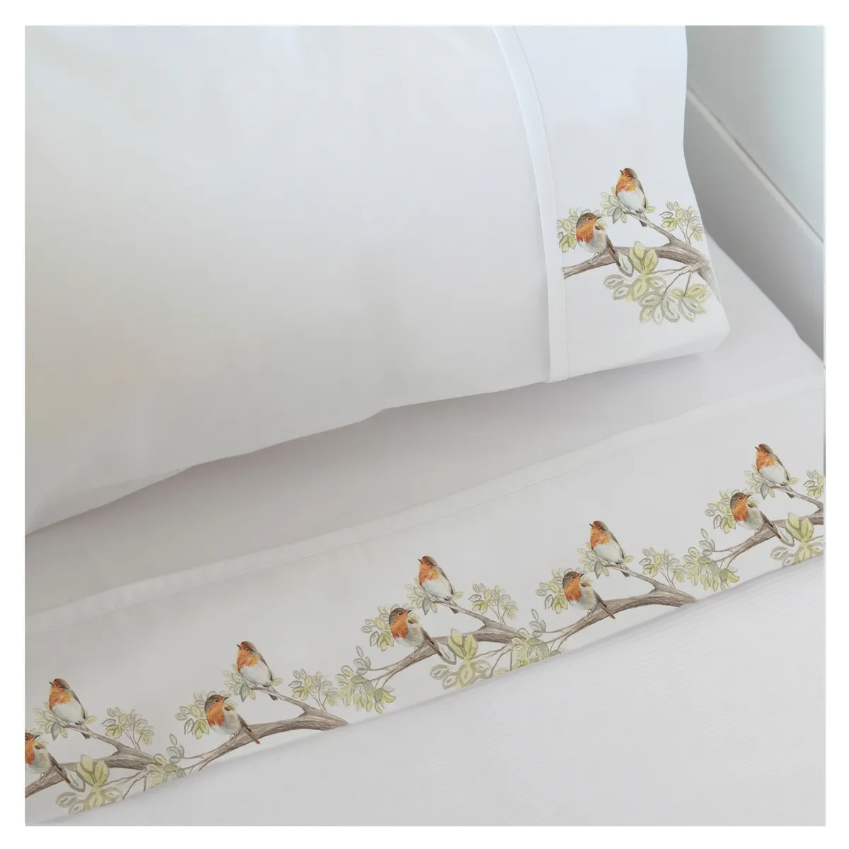 MARGARITA SCHEEL BY CASA ALVARINHO - Juego de Sábanas Cuna Pajaritos Bambi