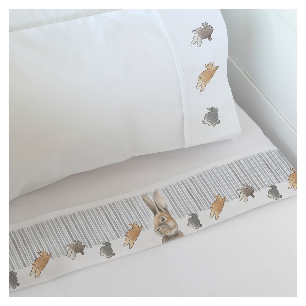 MARGARITA SCHEEL BY CASA ALVARINHO - Juego de Sábanas Transición Rabbit