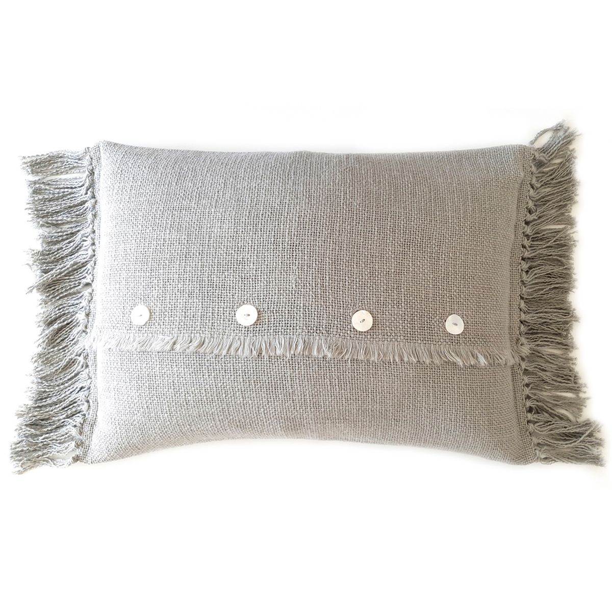 CASA ALVARINHO - COJIN TELAR ALGODÓN GRIS CLARO