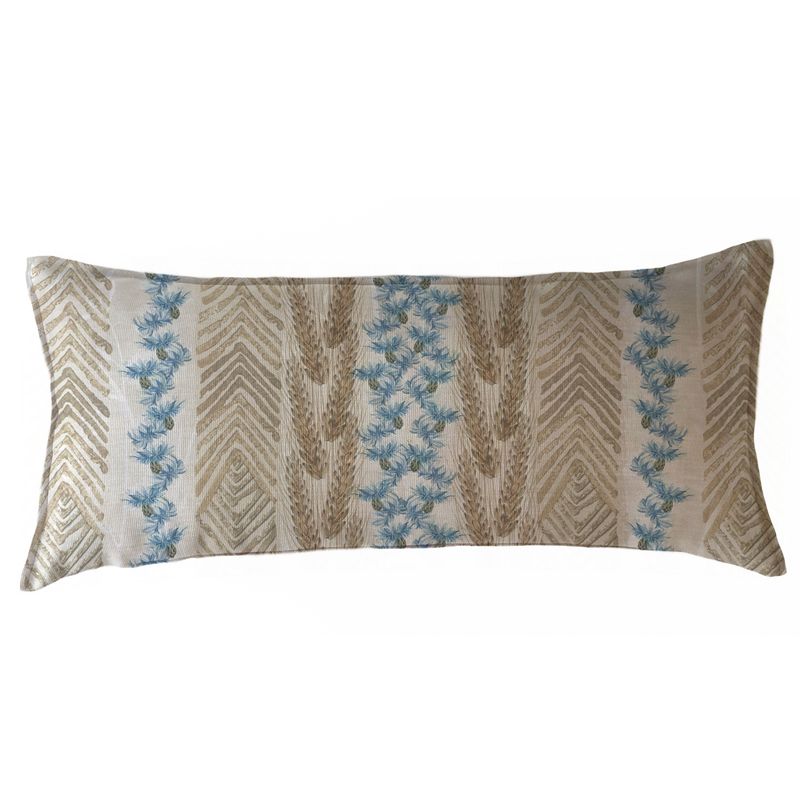 MARGARITA SCHEEL BY CASA ALVARINHO - FUNDA COJÍN MARISA ESPIGAS Y FLOR AZUL XL