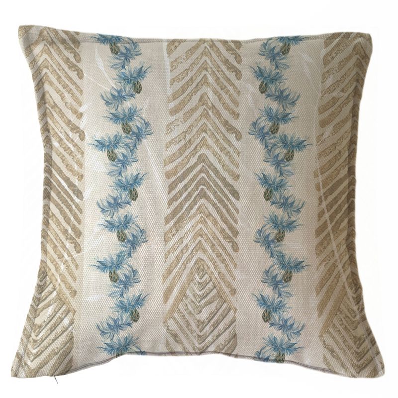 MARGARITA SCHEEL BY CASA ALVARINHO - FUNDA COJÍN MARISA ESPIGAS Y FLOR AZUL 45X45