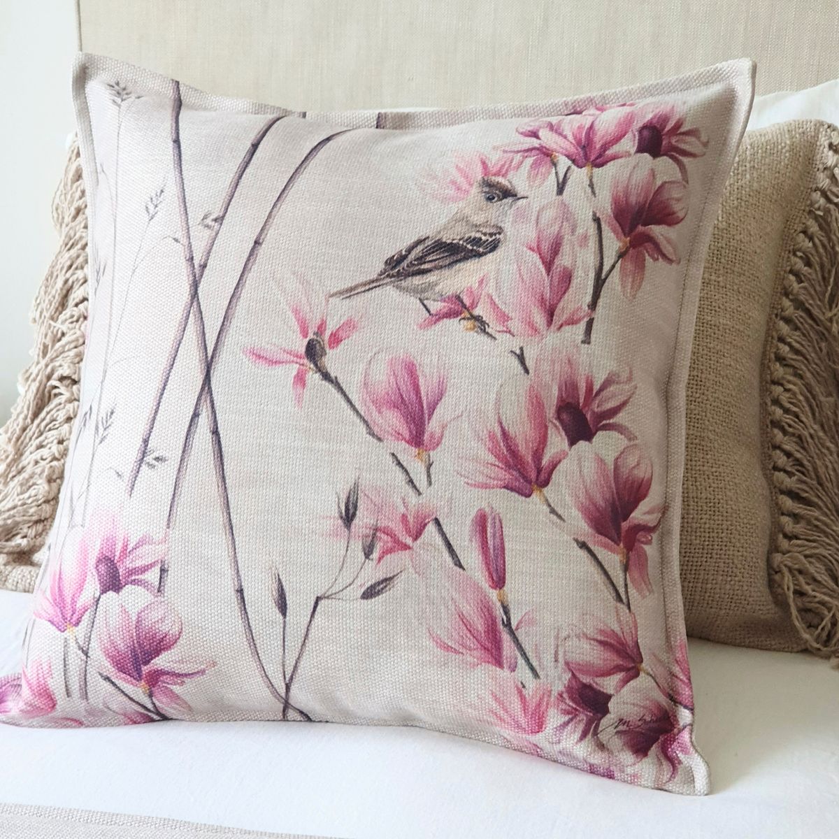 MARGARITA SCHEEL BY CASA ALVARINHO - FUNDA COJÍN MARISA MAGNOLIA Y FÍOFÍO 45X45…