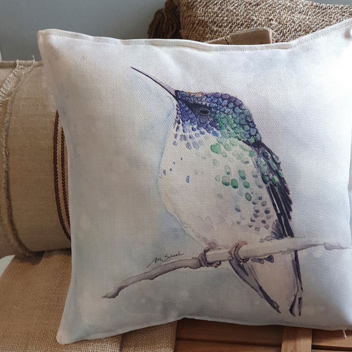 MARGARITA SCHEEL BY CASA ALVARINHO - FUNDA COJÍN MARISA PICAFLOR JUAN FERNÁNDEZ 45X45