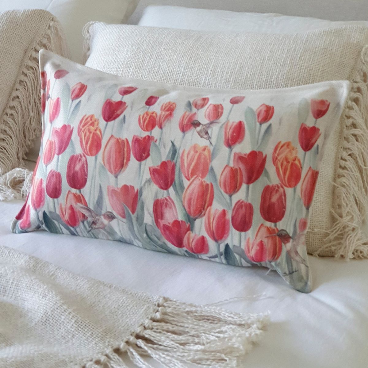 MARGARITA SCHEEL BY CASA ALVARINHO - FUNDA COJÍN MARISA TULIPANES 50X30