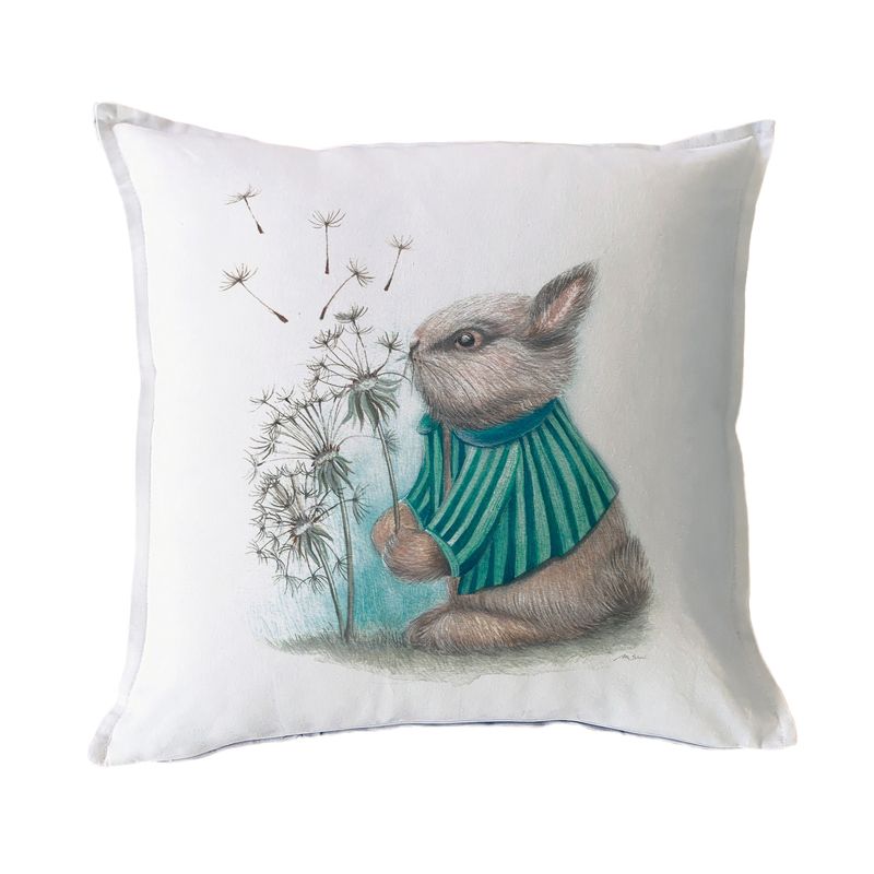 MARGARITA SCHEEL BY CASA ALVARINHO - FUNDA COJÍN ALGODÓN CONEJO PIDE UN DESEO 45X45