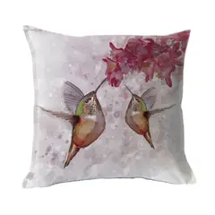 MARGARITA SCHEEL BY CASA ALVARINHO - FUNDA COJÍN ALGODÓN PICAFLORES FLOR FUCSIA 45X45