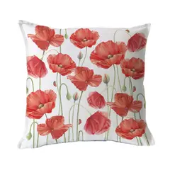 MARGARITA SCHEEL BY CASA ALVARINHO - FUNDA COJÍN ALGODÓN AMAPOLAS ROJA 45X45