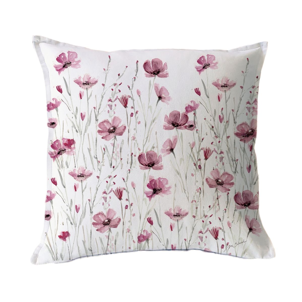 MARGARITA SCHEEL BY CASA ALVARINHO - FUNDA COJÍN ALGODÓN FLORCITAS UNICORNIO 45X45