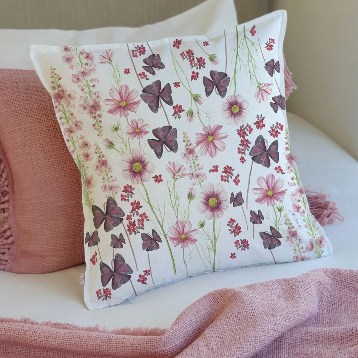 MARGARITA SCHEEL BY CASA ALVARINHO - FUNDA COJÍN ALGODÓN PRIMAVERA ROSA 45X45