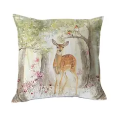MARGARITA SCHEEL BY CASA ALVARINHO - FUNDA COJÍN ALGODÓN BAMBI BOSQUE 45X45