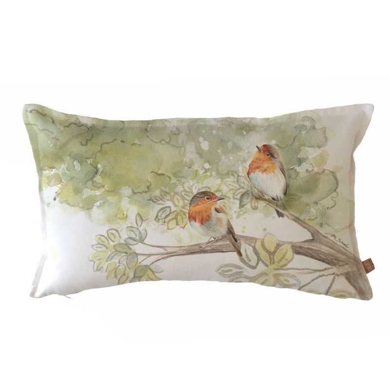 MARGARITA SCHEEL BY CASA ALVARINHO - FUNDA COJÍN ALGODÓN PAJARITOS BAMBI 50X30