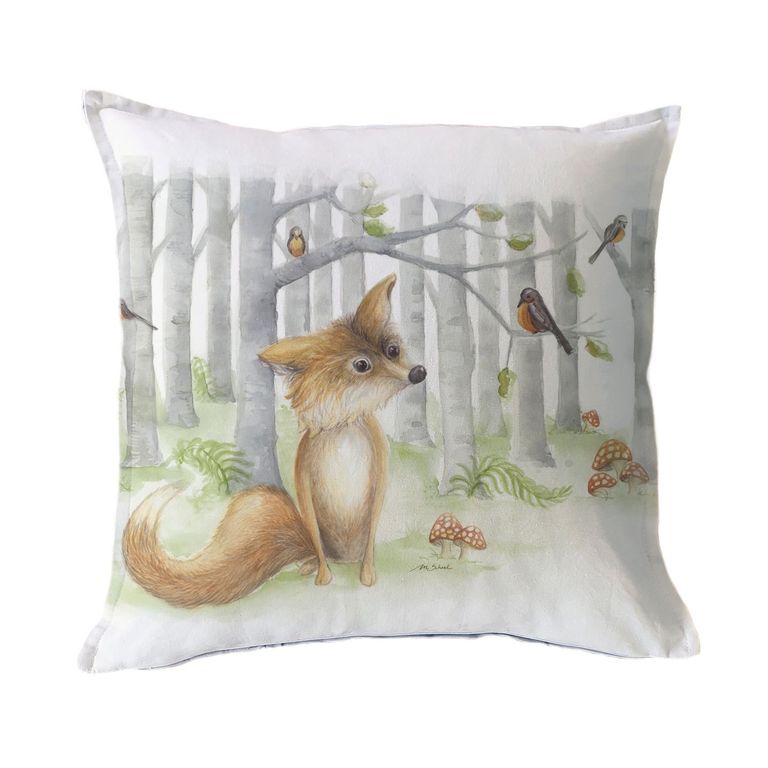 FUNDA COJIN ALGODON ZORRITO SENTADO 45X45
