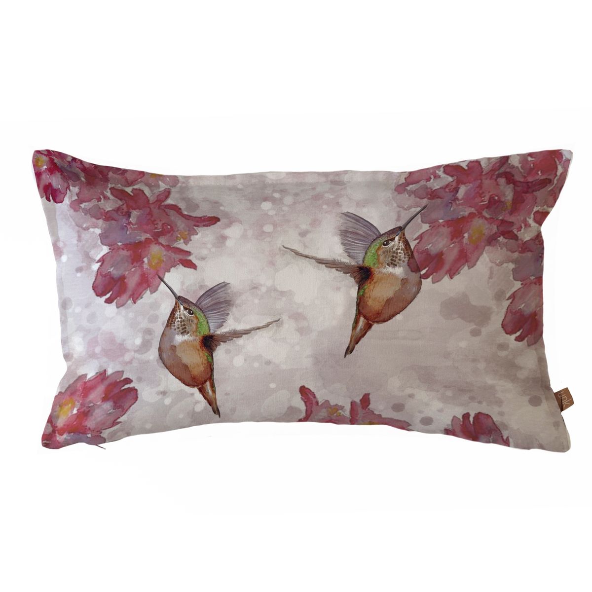 MARGARITA SCHEEL BY CASA ALVARINHO - FUNDA COJÍN ALGODÓN PICAFLORES FLOR FUCSIA 50X30