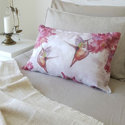 Imagen 2 del producto FUNDA COJÍN ALGODÓN PICAFLORES FLOR FUCSIA 50X30…