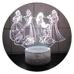 3DILUTION - Lámpara 3D Princesas Disney Base Agrietada