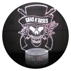 3DILUTION - Lámpara 3D Guns N Roses Base Agrietada