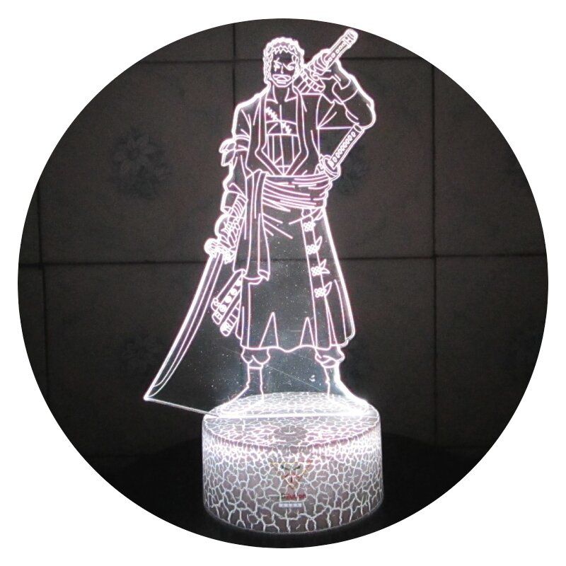 3DILUTION - Lámpara 3D Zoro One Piece Base Agrietada