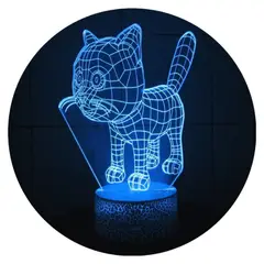 3DILUTION - Lámpara 3D Gato Base Agrietada