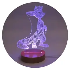 3DILUTION - Lámpara 3D Basil The Numbat Base Madera