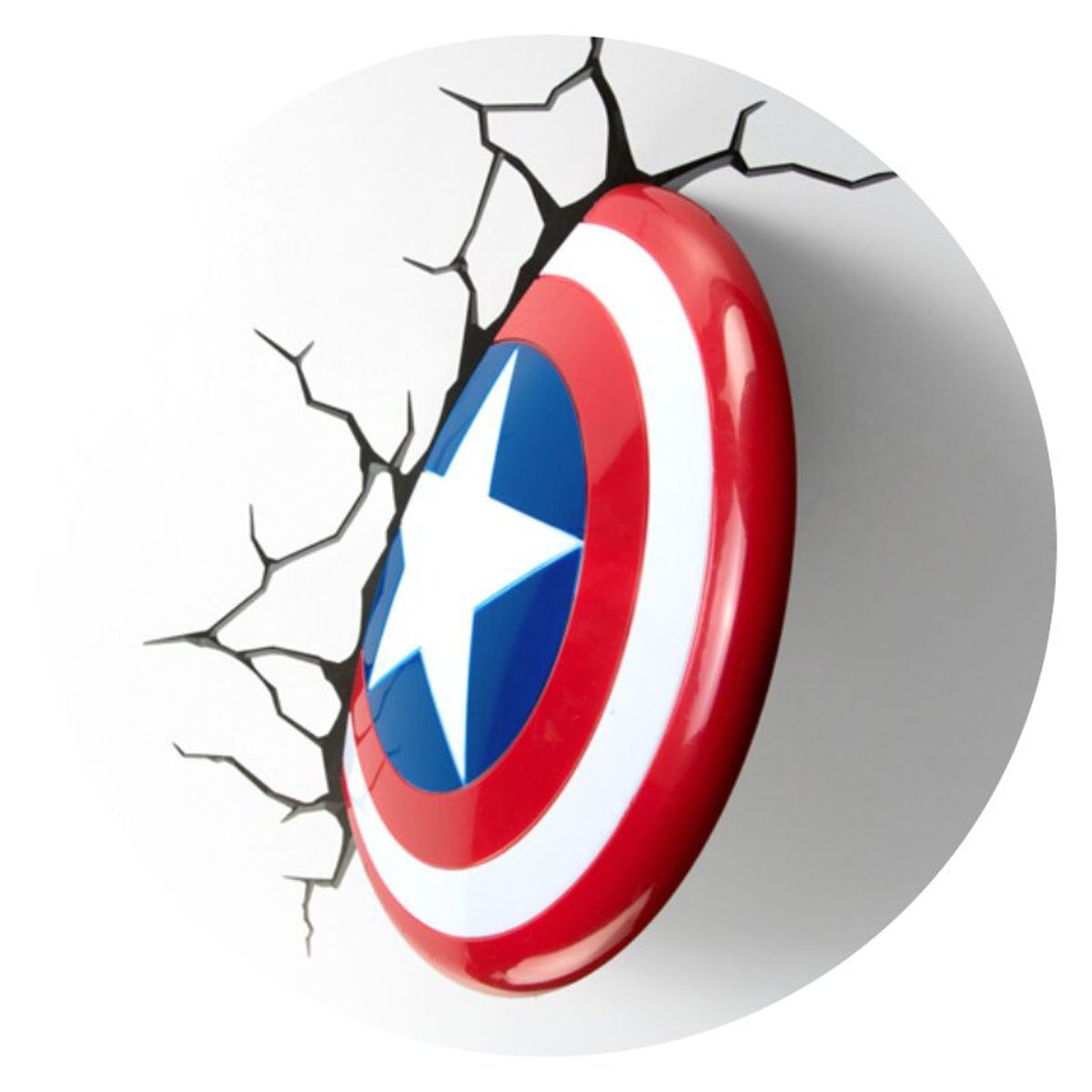 3D LIGHT FX - Lámpara Mural 3D Escudo Capitán América