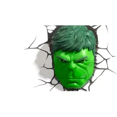 3D LIGHT FX - Lámpara Mural 3D Cara de Hulk
