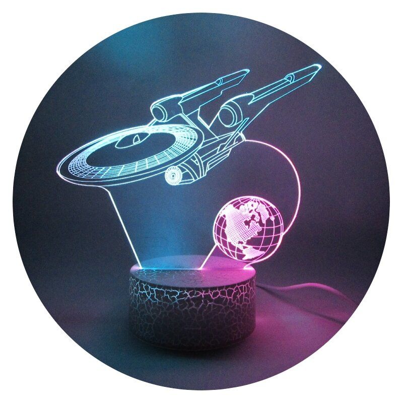 3DILUTION - Lámpara 3D Nave Espacial Base Dual Agrietada