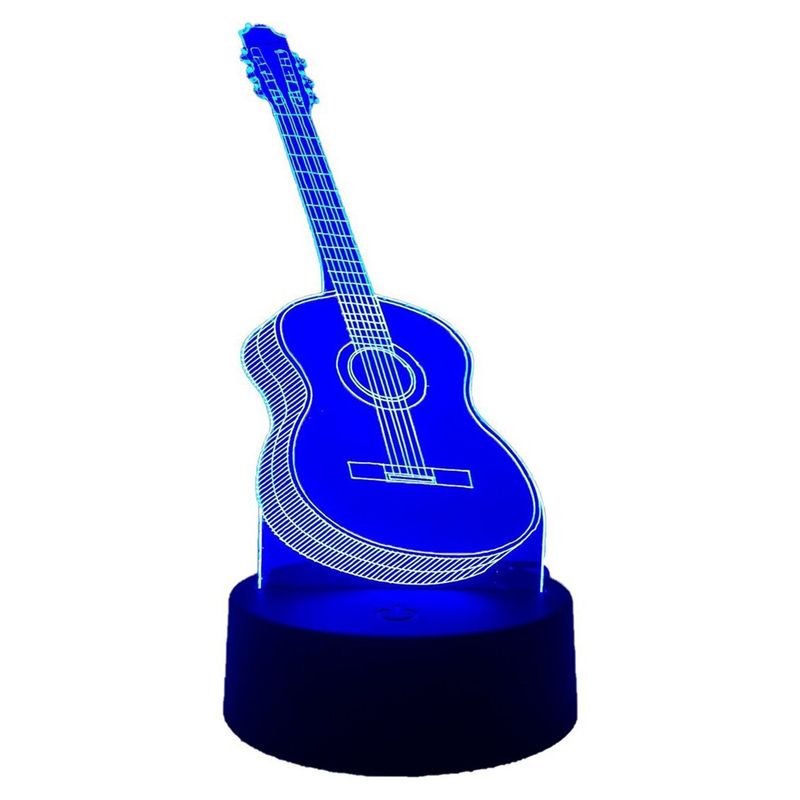 3DILUTION - Lámpara Visual 3D Guitarra Base Negra