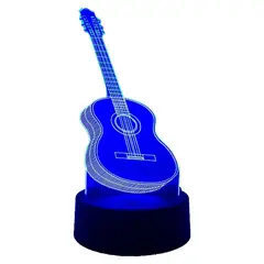 3DILUTION - Lámpara Visual 3D Guitarra Base Negra