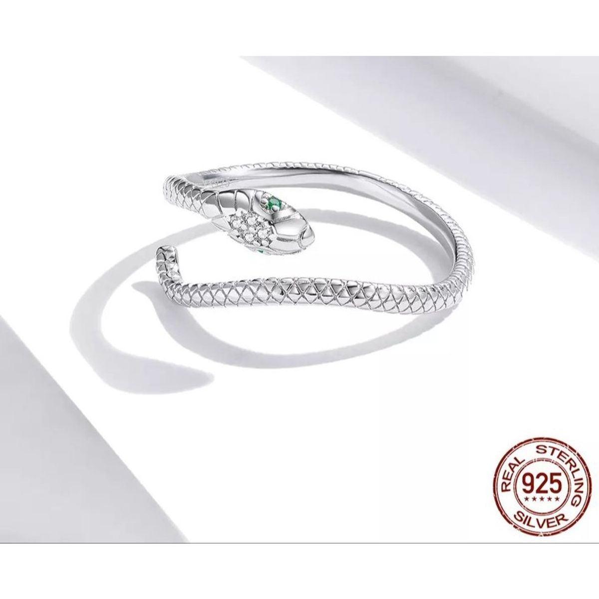 GENERICO - Anillo plata 925 serpiente ajustable
