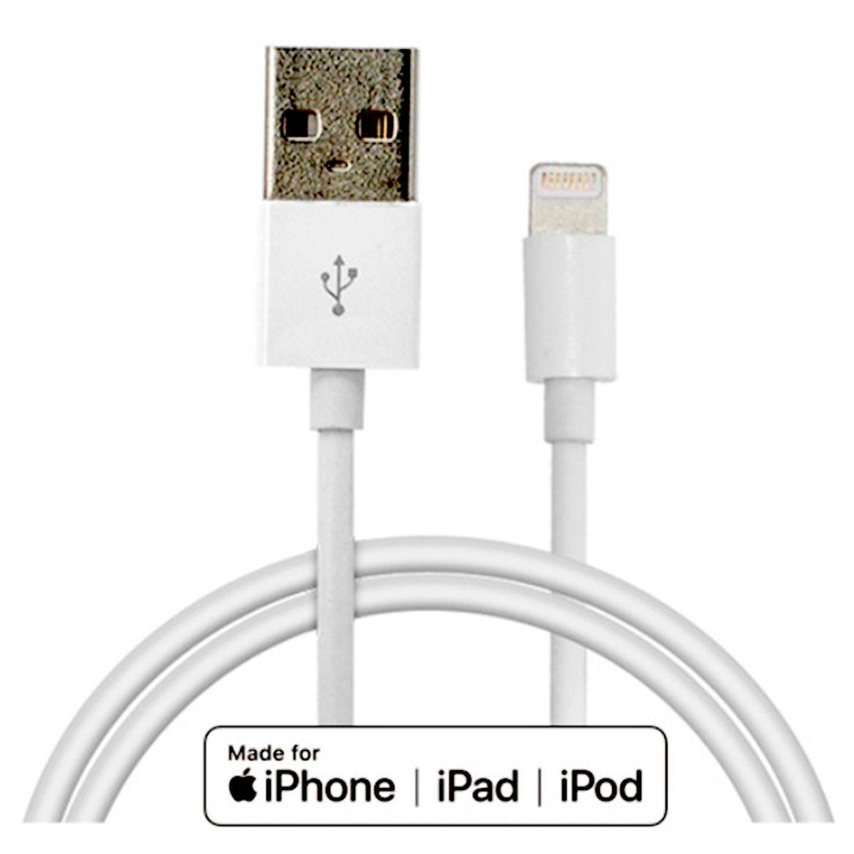 GENERICO - Cable Cargador Lightning Para iPhone 5-6-7-8-x-IPAD-IPOD de 1 Metro