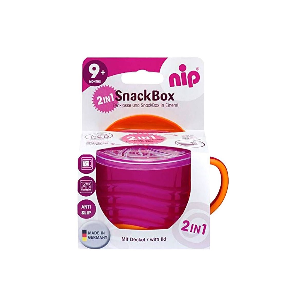 NIP - Pocillo snack rosa 2en1 nip