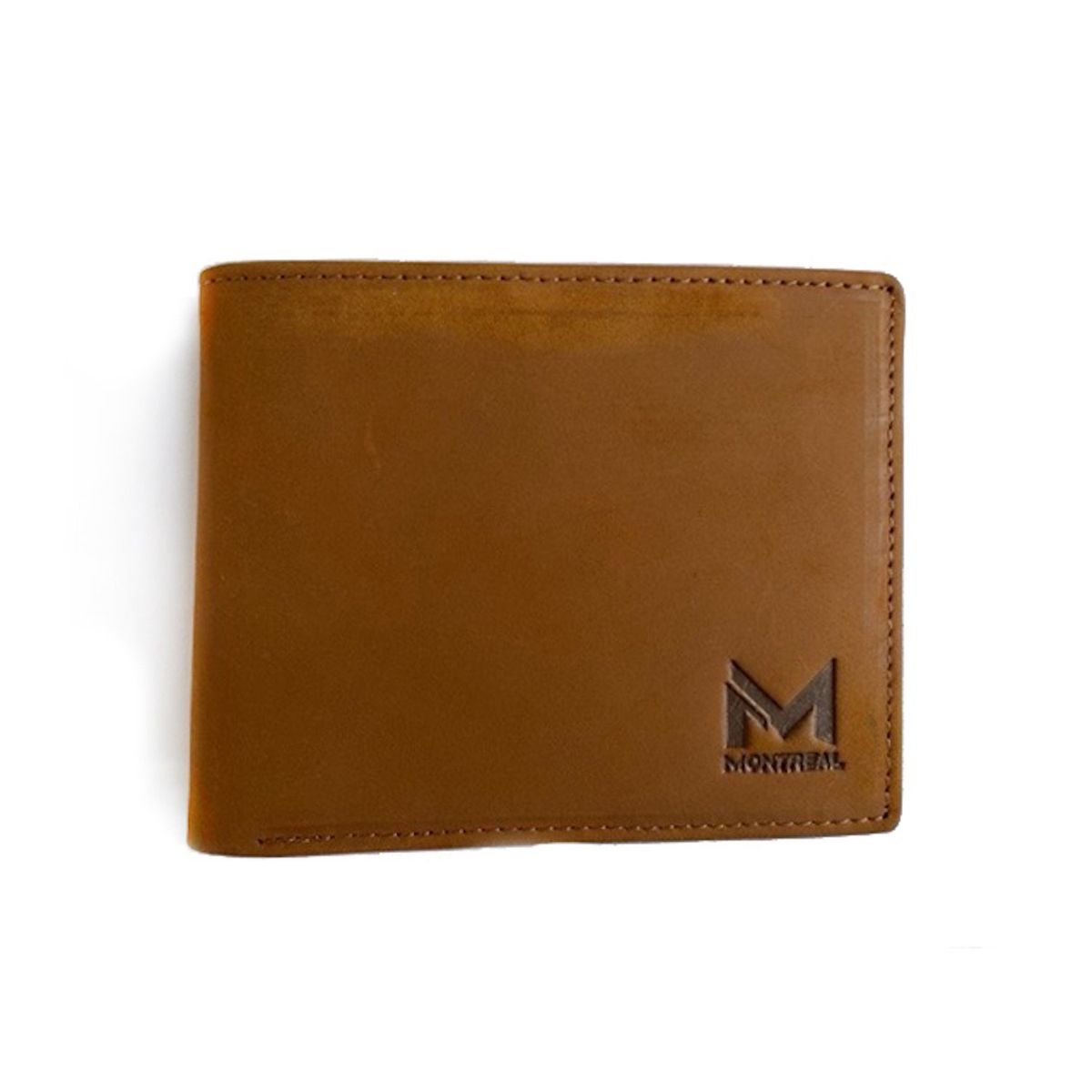 MONTREAL - Billetera hombre cuero genuino protección RFID trifold brown
