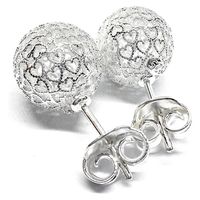 Aro plata ley 925 bolitas filigrana corazones