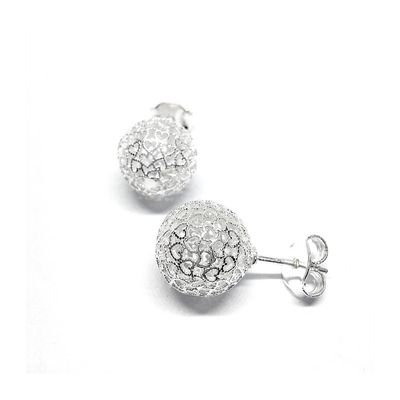 Imagen 2 del producto Aro plata ley 925 bolitas filigrana corazones