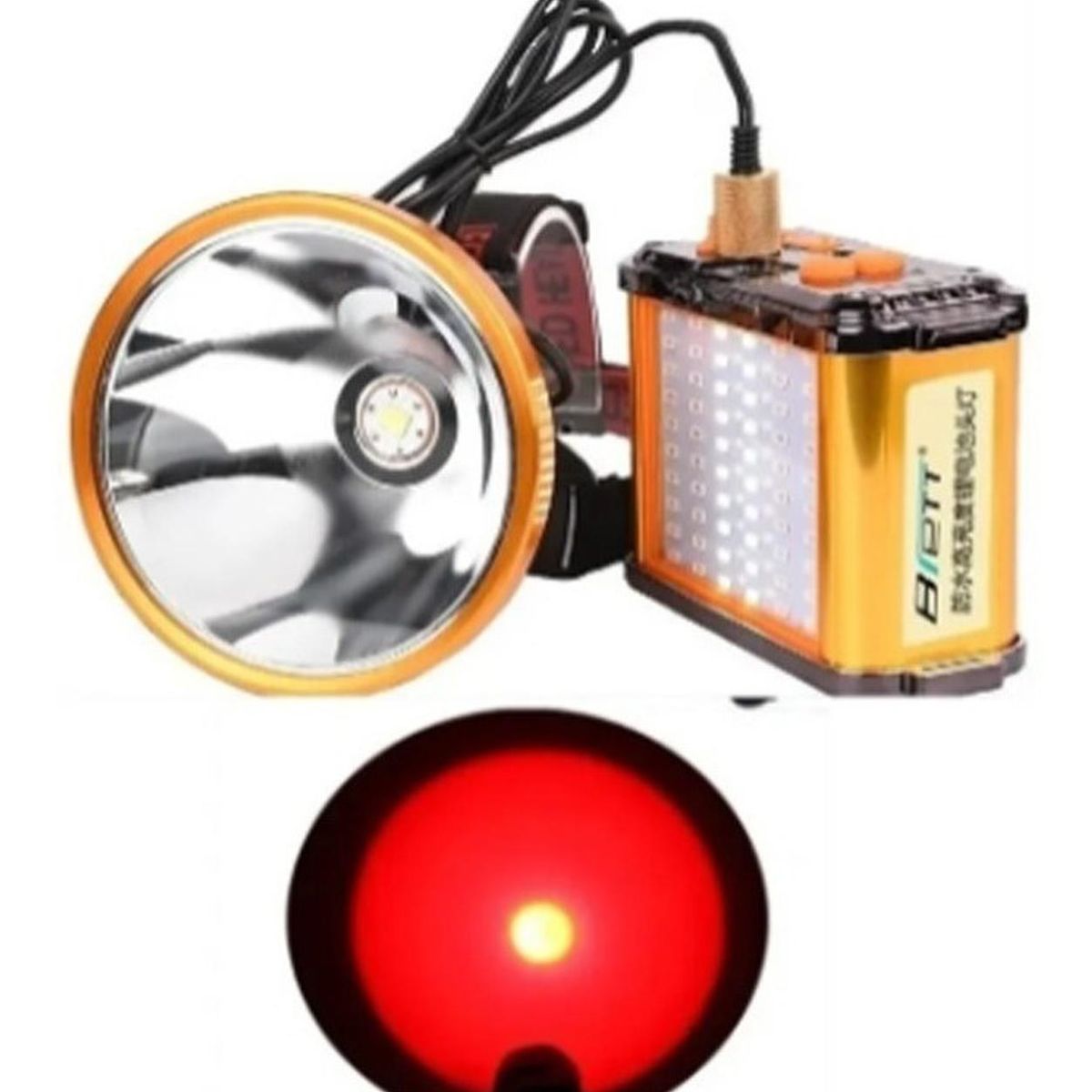 GENERICO - Foco De Caza 800w Conejero Manos Libres Luz Roja Usb