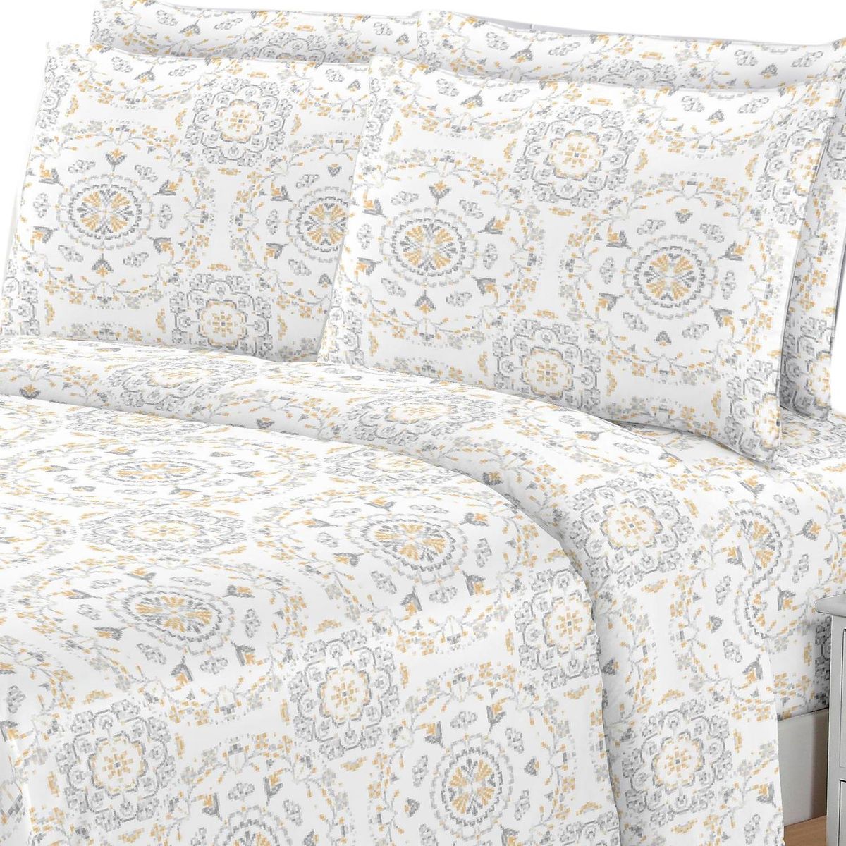 NOVAHUS - Juego de Sábanas de Microfibra King Size Mosaico