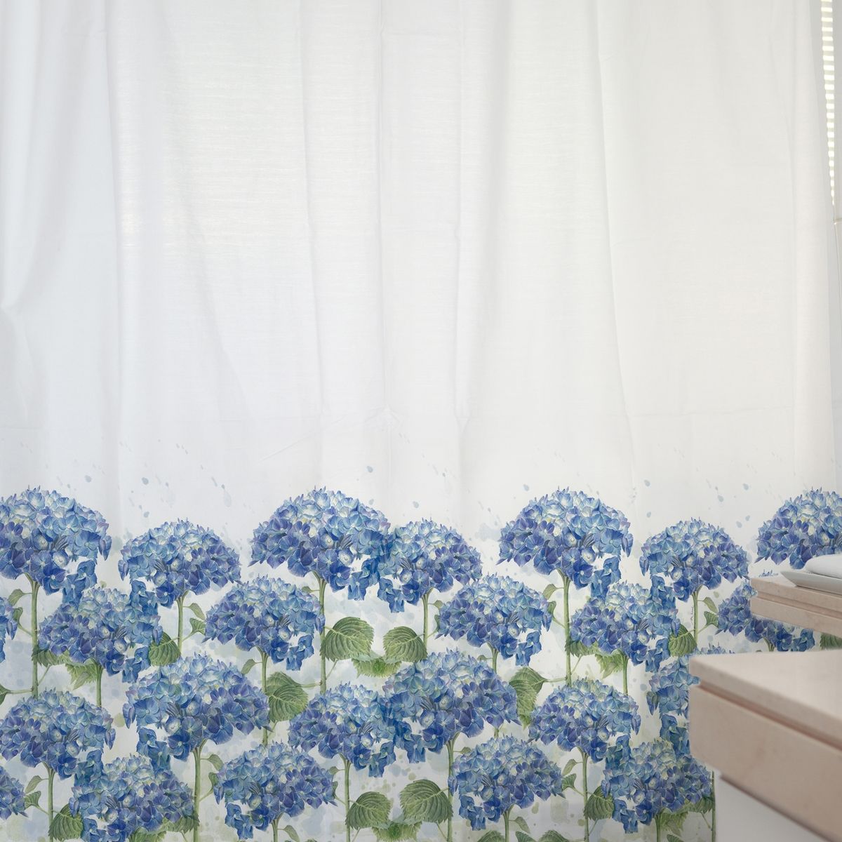 MARGARITA SCHEEL BY CASA ALVARINHO - CORTINA DE BAÑO ALGODÓN HORTENSIAS