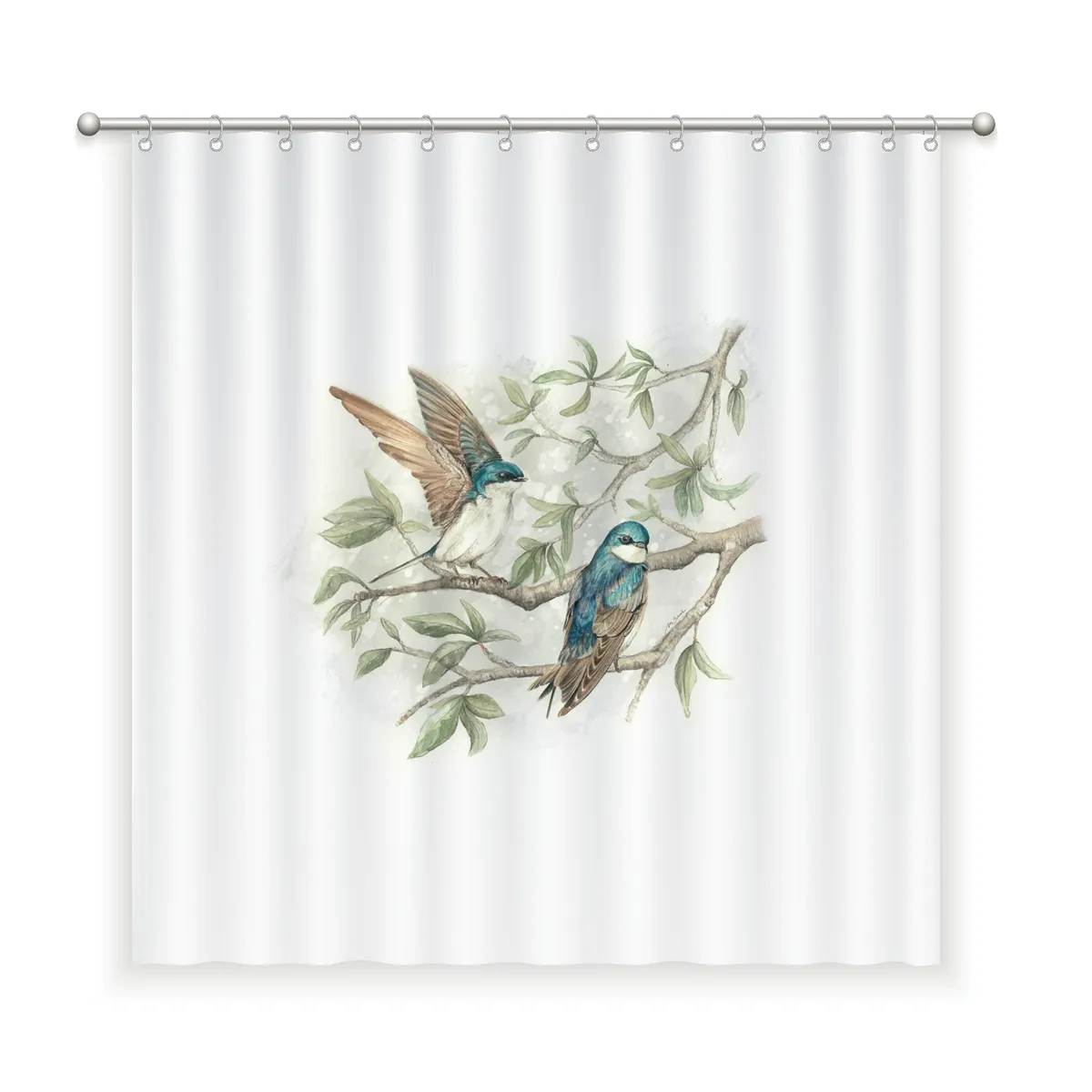 MARGARITA SCHEEL BY CASA ALVARINHO - CORTINA DE BAÑO ALGODÓN GOLONDRINAS