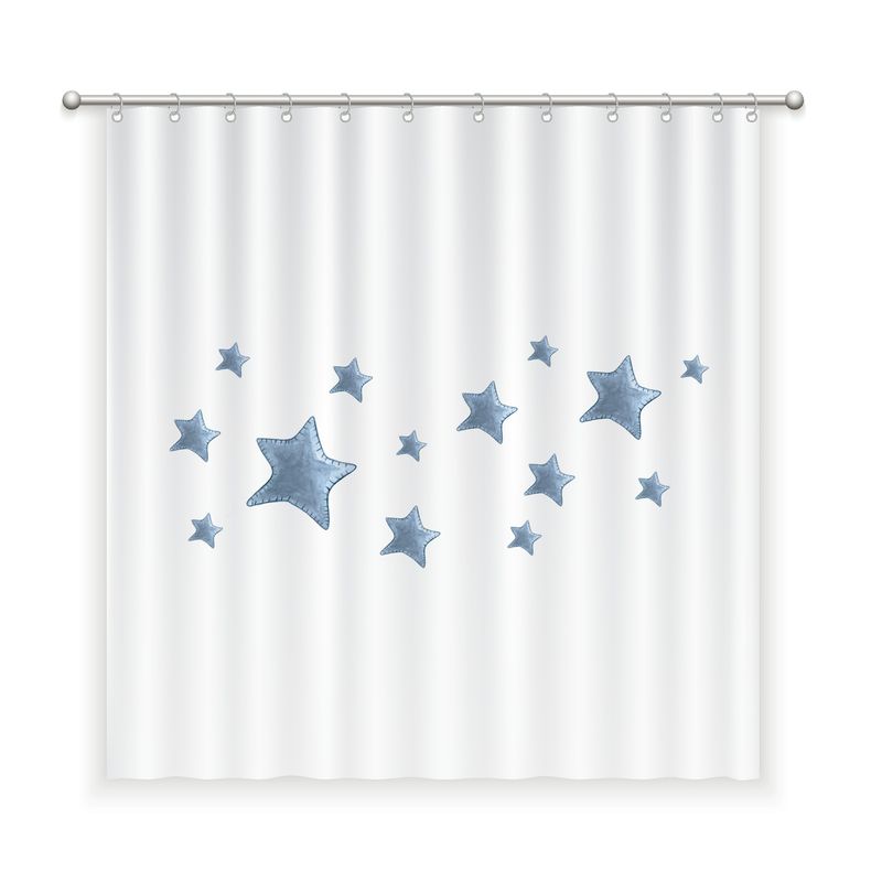 MARGARITA SCHEEL BY CASA ALVARINHO - CORTINA DE BAÑO ALGODÓN ESTRELLAS AZULES
