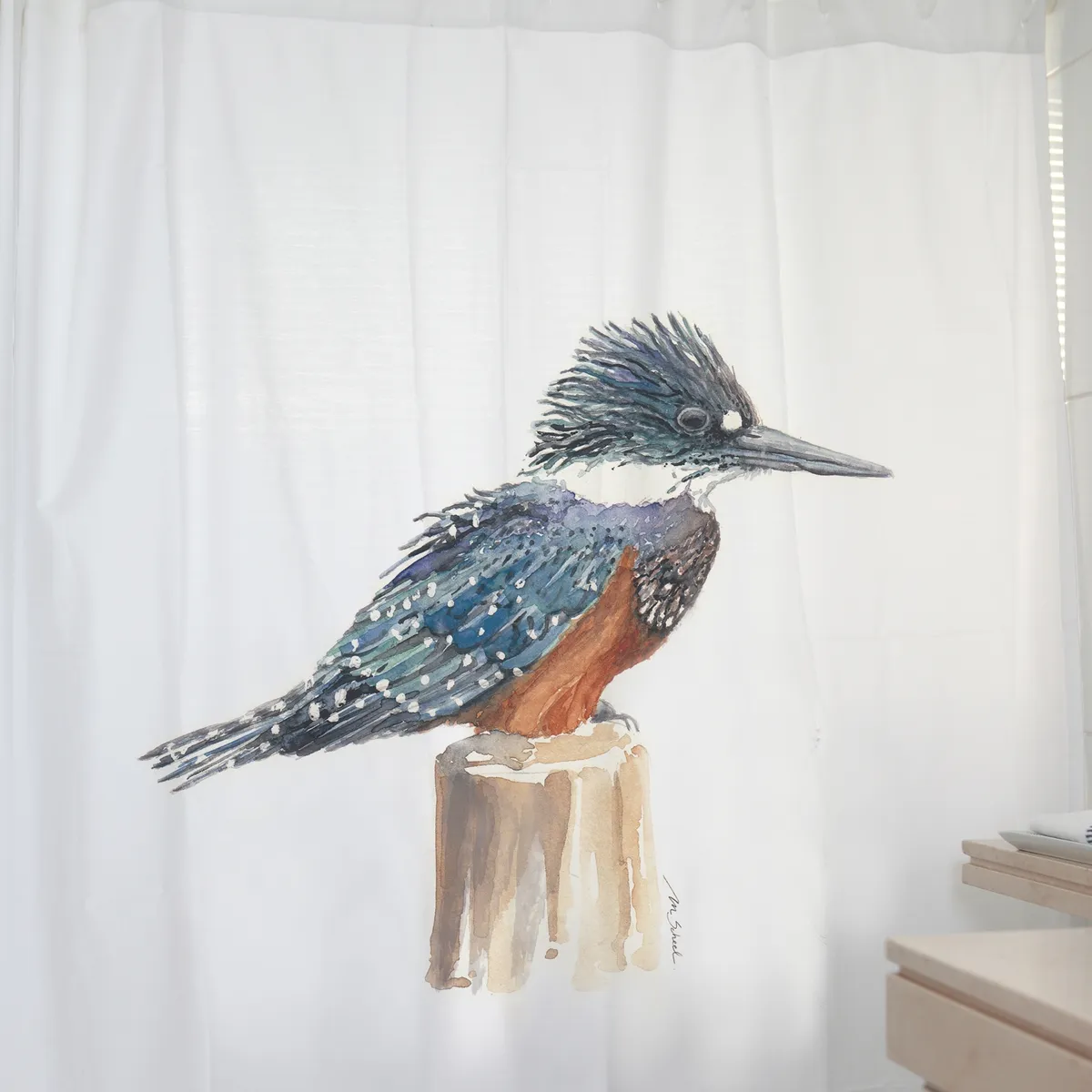 MARGARITA SCHEEL BY CASA ALVARINHO - CORTINA DE BAÑO ALGODÓN MARTIN PESCADOR