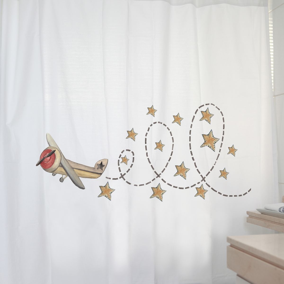 MARGARITA SCHEEL BY CASA ALVARINHO - CORTINA DE BAÑO ALGODÓN AVIÓN