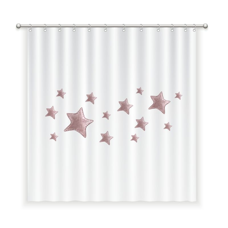 MARGARITA SCHEEL BY CASA ALVARINHO - CORTINA DE BAÑO ALGODÓN ESTRELLAS ROSA