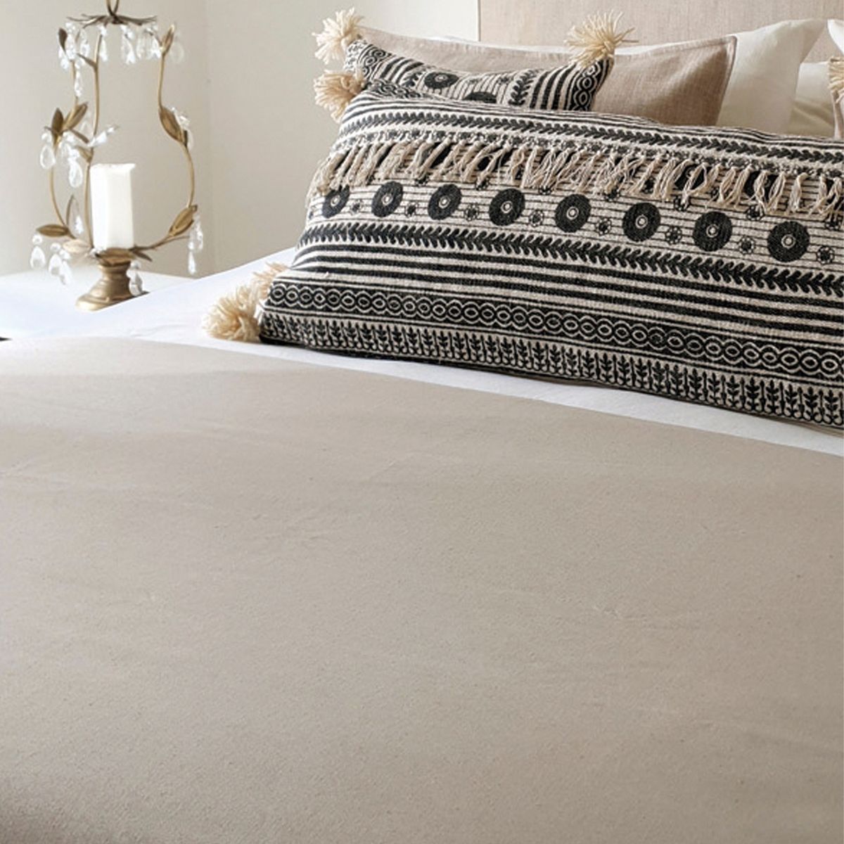 CASA ALVARINHO - PIECERA ALGODÓN STONE WASH ARENA 220X80