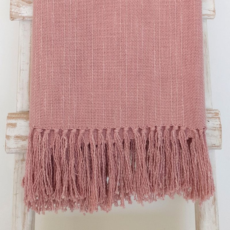 CASA ALVARINHO - CHAL TELAR ALGODÓN ROSA VIEJO 160X100